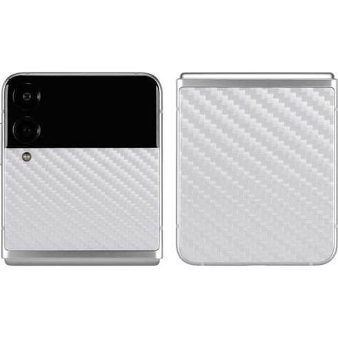White Carbon Fiber Specialty Texture Material Galaxy Z Flip4 5G Skin
